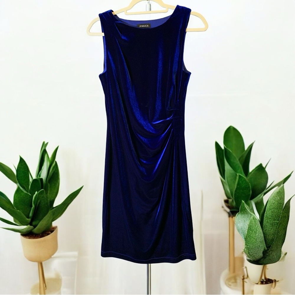 Jessica Midnight Blue Velvet Mini Dress